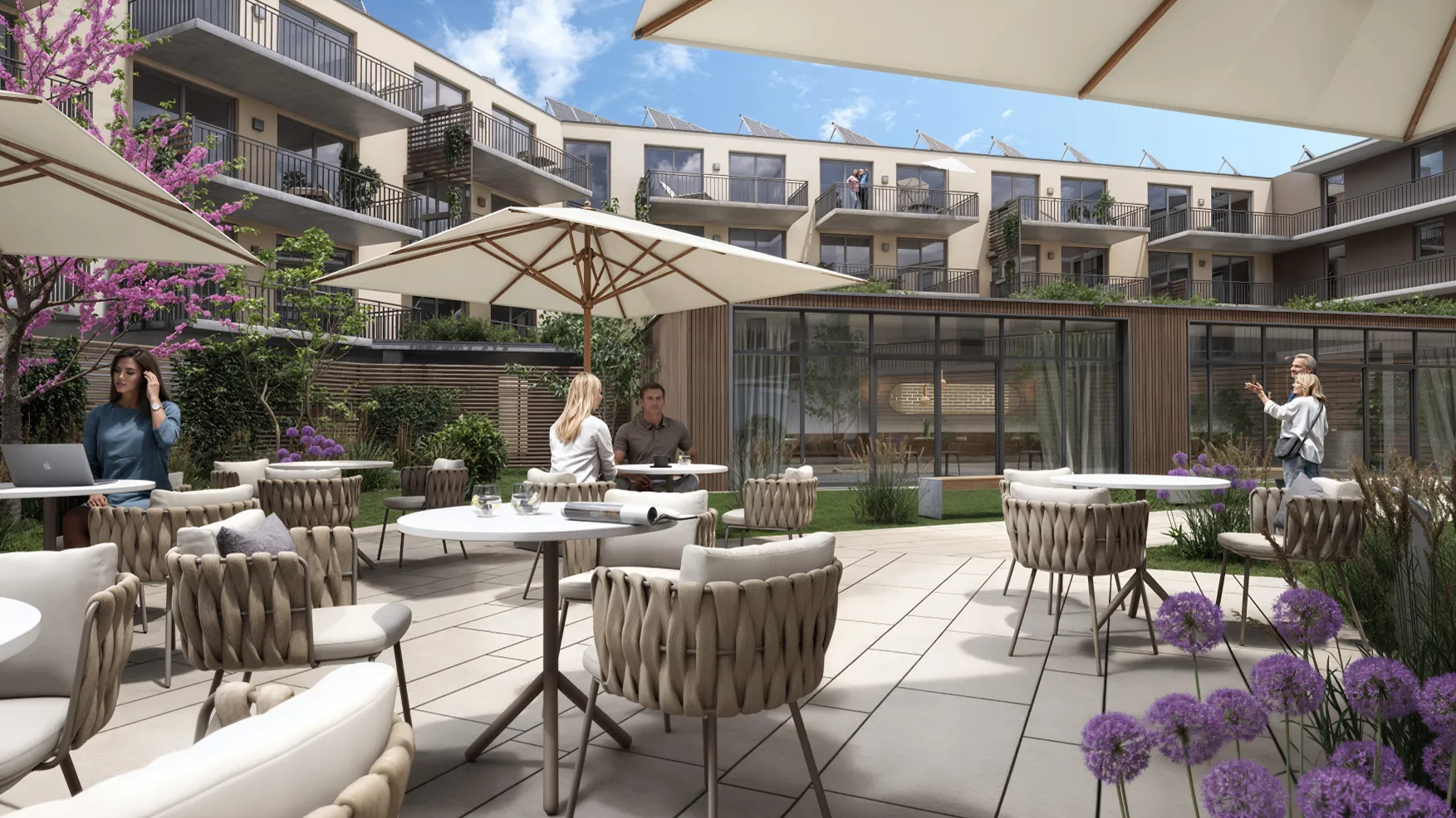 Liverty Homes Bad Saulgau – Terrassenbereich mit Sitzgelegenheiten
